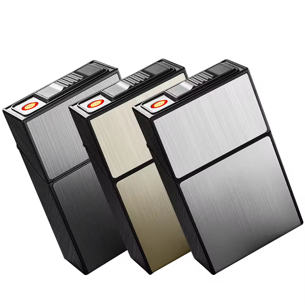 Gambar produk Firetric FOCUS Kotak Rokok 20 Slot dengan Korek Elektrik Plasma - JD-YH093