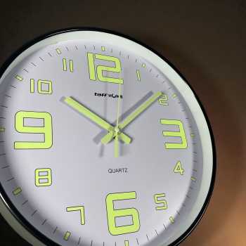 Gambar produk TaffHOME Jam Dinding Quartz Luminous Glow in The Dark Large Font 30cm - INU6
