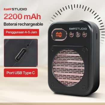 Gambar produk TaffSTUDIO Speaker Pinggang Bluetooth Voice Amplifier 2 Microphone 8W - S25
