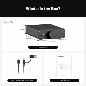 Gambar produk Fosi Audio Amplifier Bluetooth DAC Chip AK4493S HiFi Aluminium Alloy - Q6