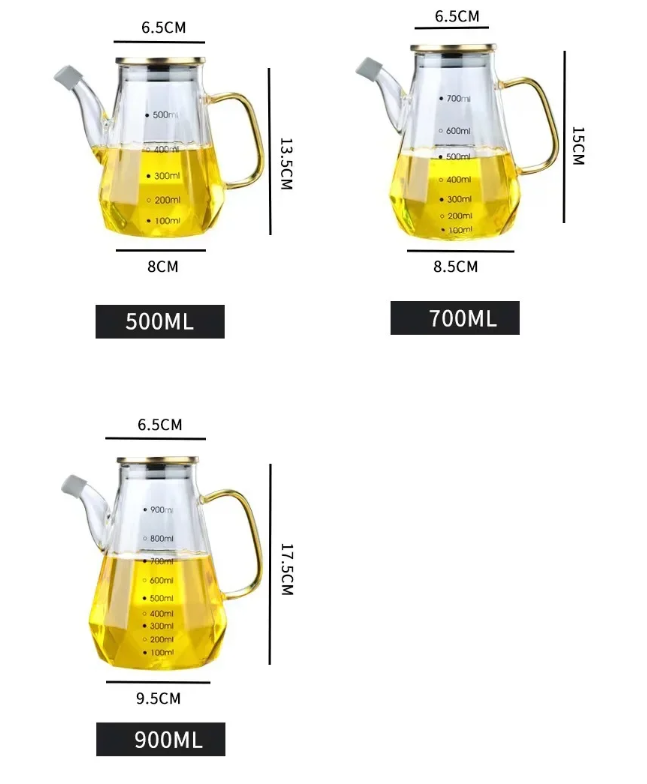 Gambar produk FMA Botol Minyak Borosilicate Glass Oil Pot Leakproof Heat-Resistant 700ml - FM-3PL
