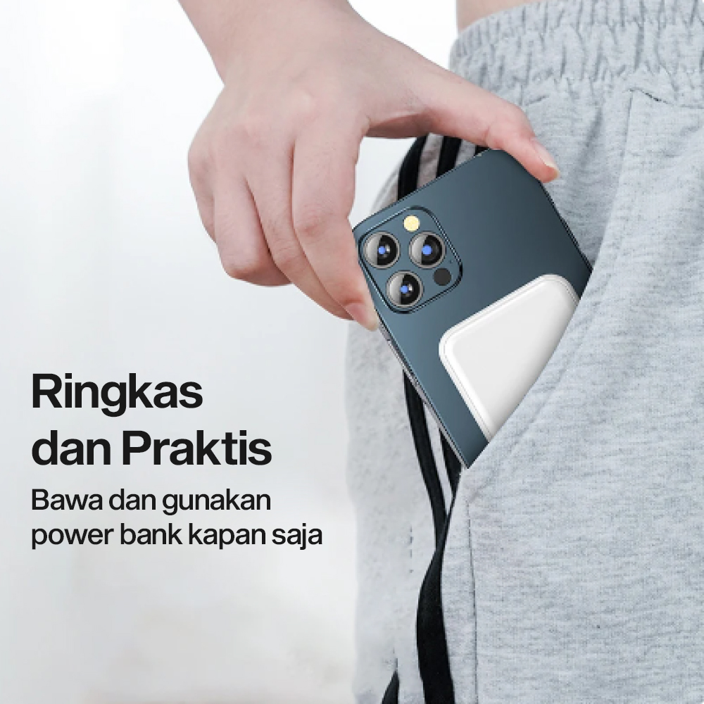 Gambar produk Tollcuudda Power Bank Wireless Magnetic MagSafe PD USB 20W 10000mAh - TC374