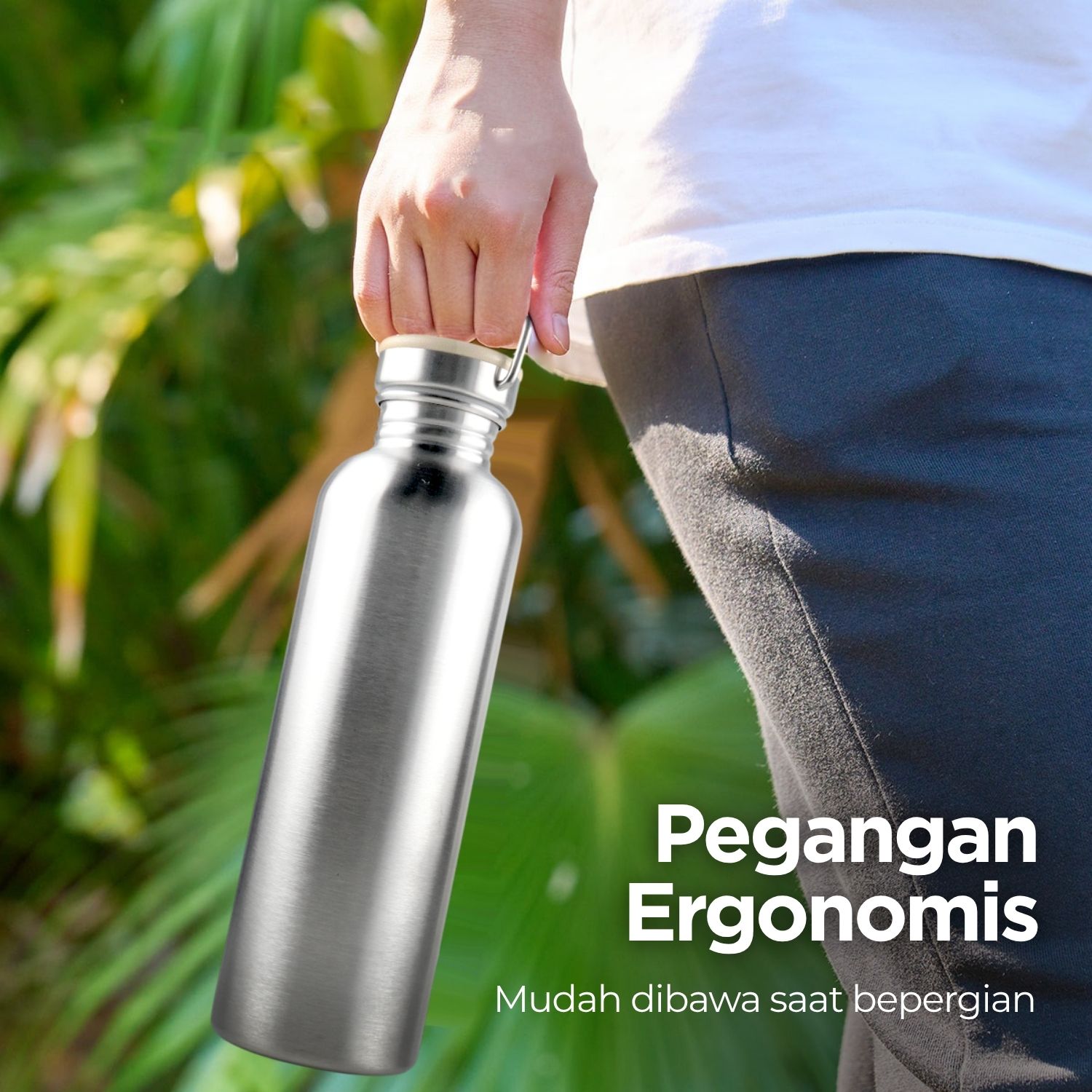 Gambar produk Mtuove Botol Minum Portable Water Bottle Stainless Steel 1L - YM006