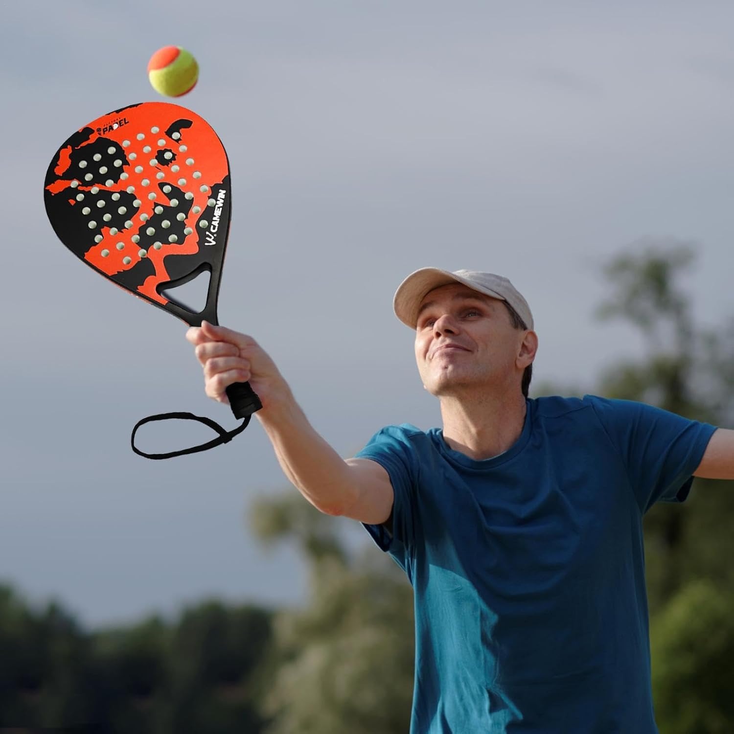 Gambar produk CAMEWIN Raket Padel Teardrop Carbon Glass Fiber 3.8cm Thickness 360g - 4003