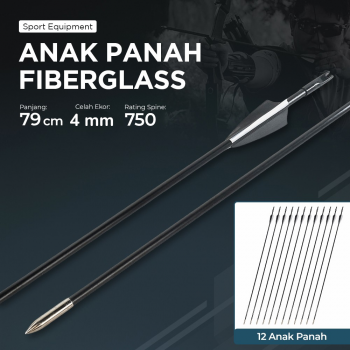 TOPARCHER Anak Panah Arrow Fiberglass 4mm for Recuve Bow 12 PCS - 80c