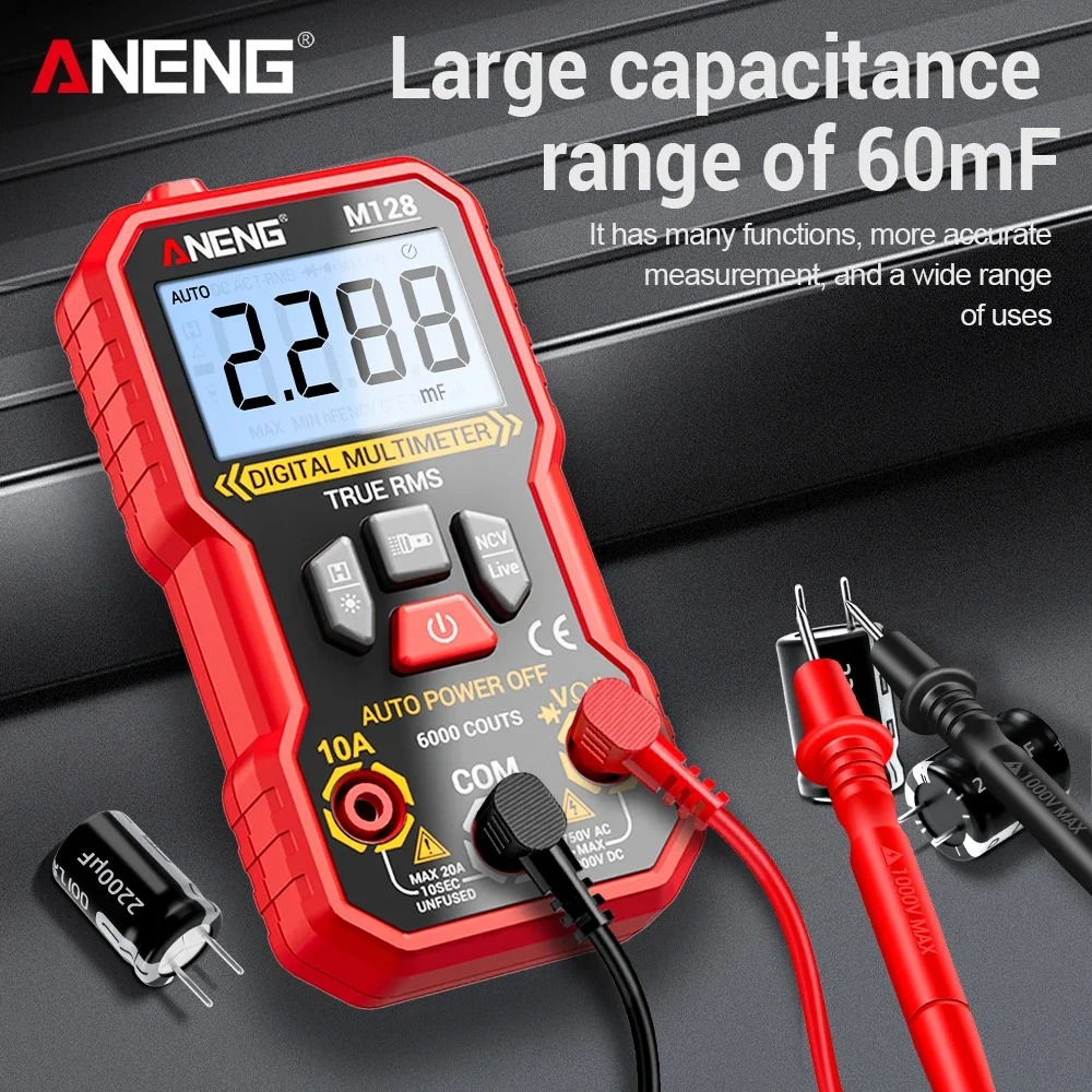 Gambar produk ANENG Digital Multimeter Voltage Tester AC/DC NCV Flash 6000 Counts - M128
