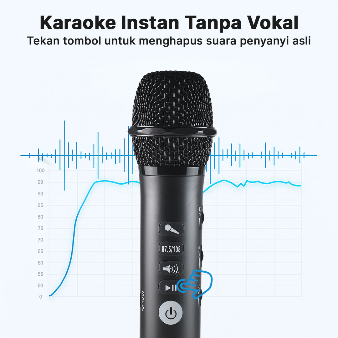 Gambar produk Lewinner Mikrofon Karaoke Wireless Bluetooth Speaker Portable - L-698