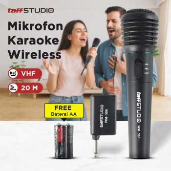 Gambar produk TaffSTUDIO Mikrofon Karaoke Mic Profesional 2 in 1 Wireless Wired - WM-308