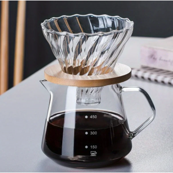 Gambar produk PORBU Filter Penyaring Kopi V60 Coffee Dripper Borosilicate 3-4 Cup - P1