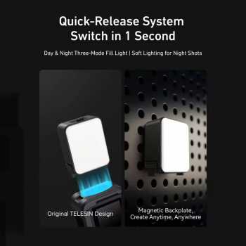 Gambar produk TELESIN Quick Release Mini Fill Light for DJI Osmo Action 3/4/5 Pro - S5-BGD-08-TDJ