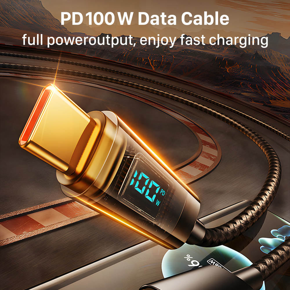 Gambar produk INXAMY Kabel Data Type C to Type C Fast Charging Braided 5A 1.2M - XM100