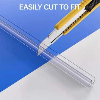 Gambar produk COOSTEE Seal Strip Penutup Celah Pintu Kaca Kamar Mandi PVC 50cm 6mm - C50