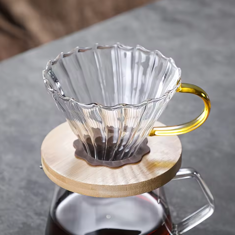 Gambar produk WURJO Filter Penyaring Kopi V60 Coffee Dripper Borosilicate 1-4 Cup - W4