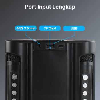 Gambar produk BAFOVY Speaker Bluetooth Karaoke Portable with 2 Microphone 10W - WJ-A826