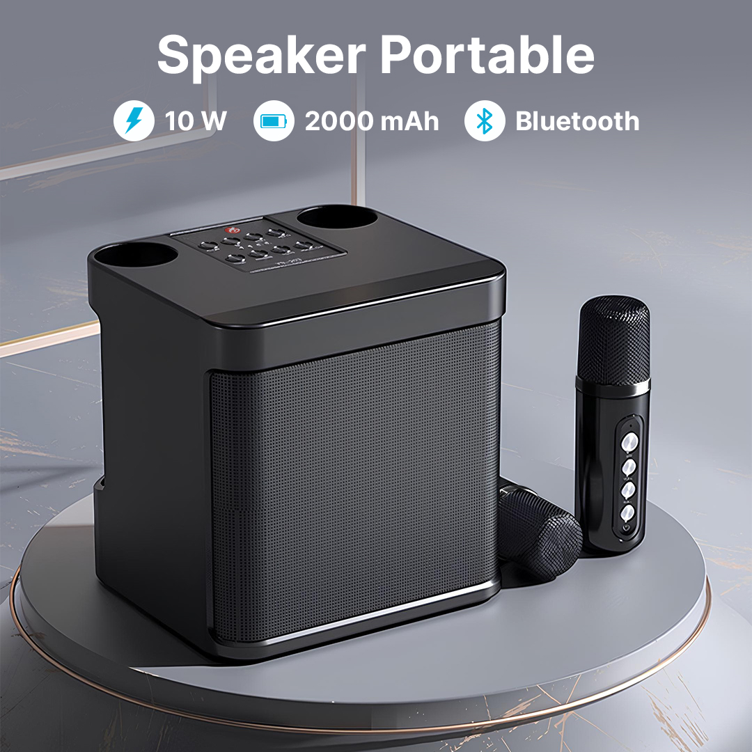 Gambar produk BAFOVY Speaker Bluetooth Karaoke Portable with 2 Microphone 10W - WJ-A826