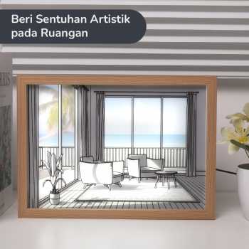 Gambar produk INS Lampu Meja Hias 3D Lukisan Kayu Akrilik 3in1 Color Painting LED Seaside - DR5W