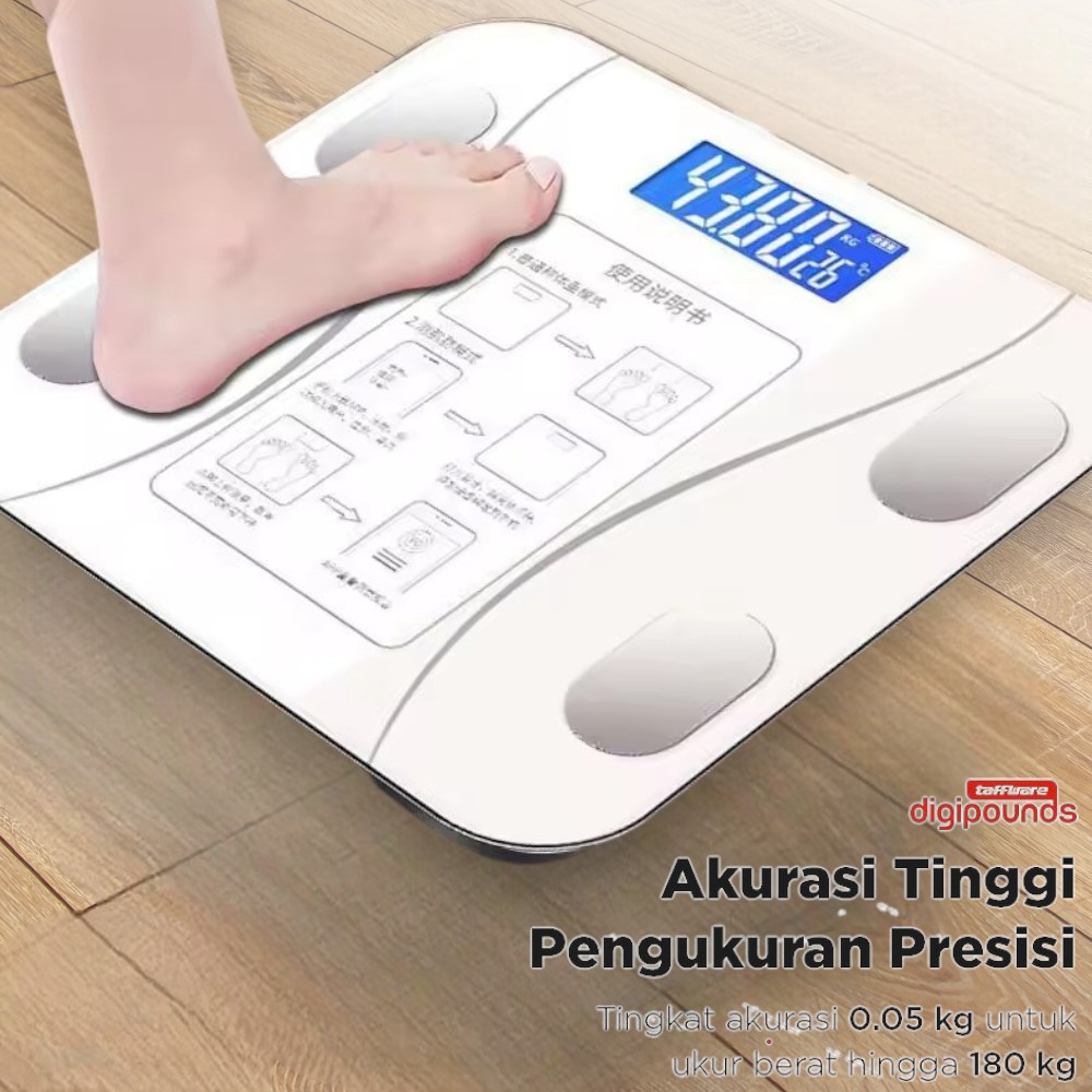 Gambar produk Taffware Digipounds Timbangan Badan Digital Scale Temperature 180kg - SH-Y01-U1
