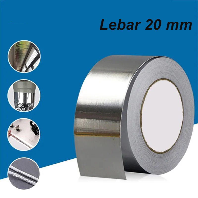 Gambar produk Leams Lakban Aluminium Foil Tape Tahan Panas Anti Bocor 0.6mm 10M 20mm - INU163