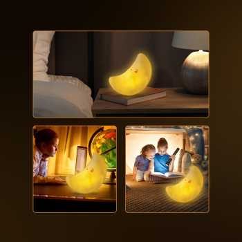 Gambar produk FGHGF Lampu Tidur LED Anak Karakter Lucu 1W Bulan - FGH01