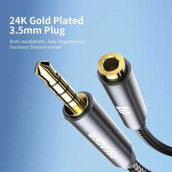 Gambar produk ESSAGER Kabel Audio Jack 3.5mm Male to Female HiFi 3 Sections 1M - EYPY335-YYA0G