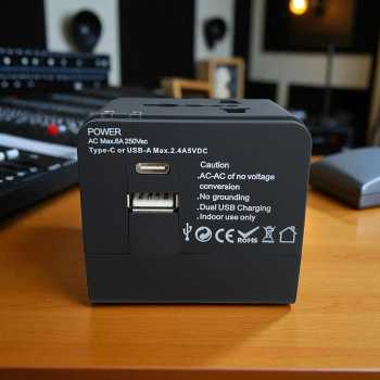 Gambar produk COKYI Travel Adaptor Universal Plug EU UK US/AU 2.4A USB A USB C - C021