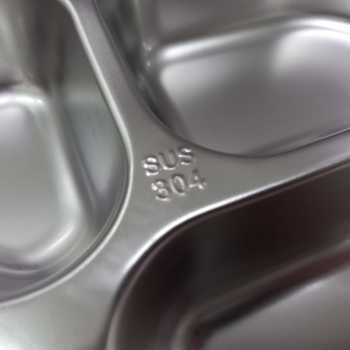 Gambar produk WIMPY Piring Makan Stainless Steel Tray Fast Food 4 Grid - W-005
