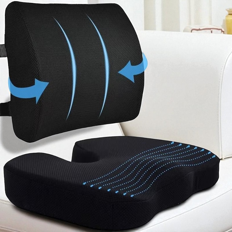 Gambar produk Bamboo Bantal Duduk Punggung Orthopedic Memory Foam Slow Rebound - INU137
