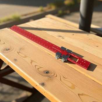 Gambar produk CSN Penggaris Mark Line Gauge T-Type Woodworking Measuring Ruler 300mm - C200