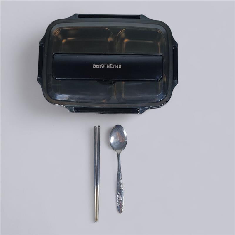 Gambar produk TaffHOME Kotak Makan Lunch Box Stainless Steel 4 Grid 1L - LB0919