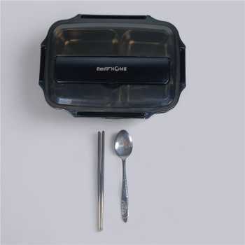 Gambar produk TaffHOME Kotak Makan Lunch Box Stainless Steel 4 Grid 1L - LB0919