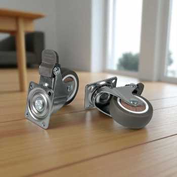 CASTRY Roda Kastor Furniture Soft Rubber Caster Wheel 2 Inch 2 PCS - C20