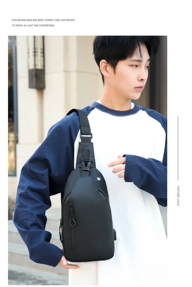 Gambar produk FMA Tas Selempang Fashion Sling Bag Pria with USB Charging Port - FM-US2