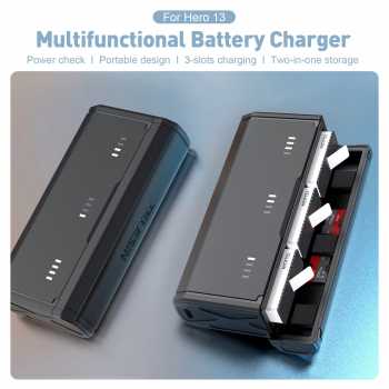 Gambar produk TELESIN Charger Baterai Box Kamera GoPro Hero 13 3 Slot with Battery - S0-ECB-12-TGP