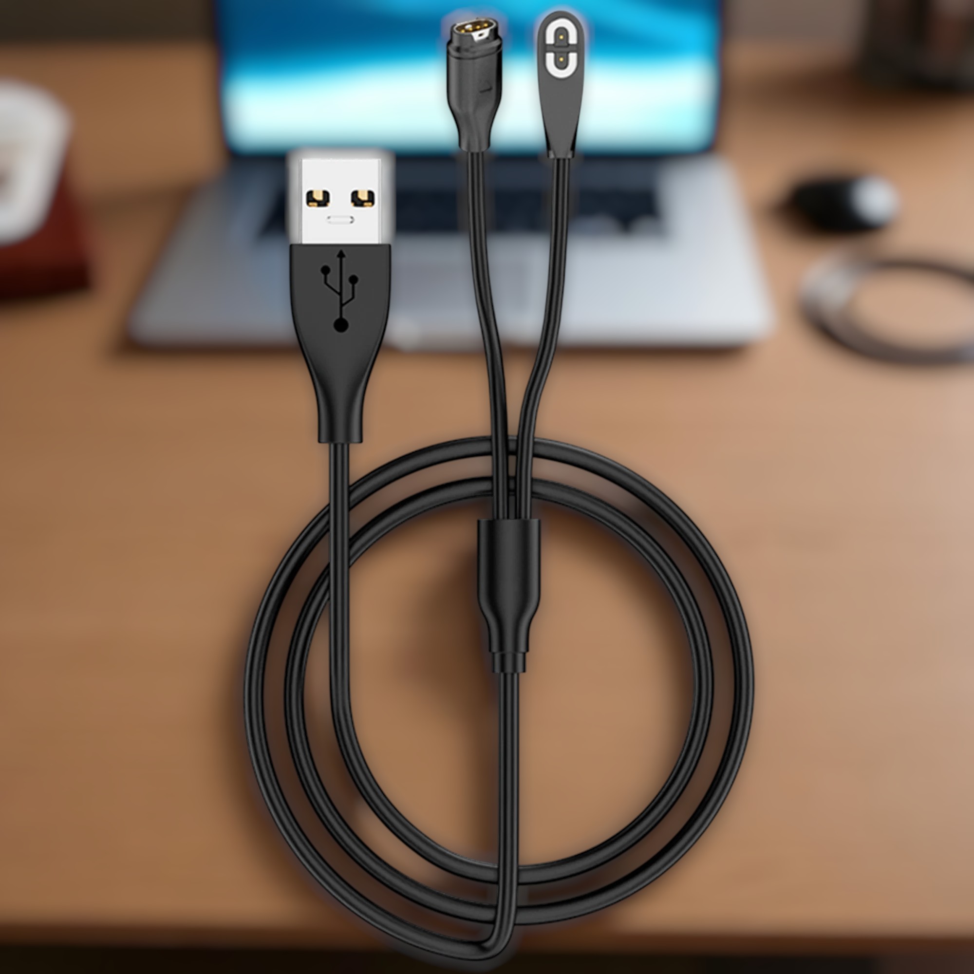 Gambar produk HOYI Kabel Charger Smartwatch Garmin 4 Pin Bone Conduction Shokz 2 Pin USB Type A - SH-24