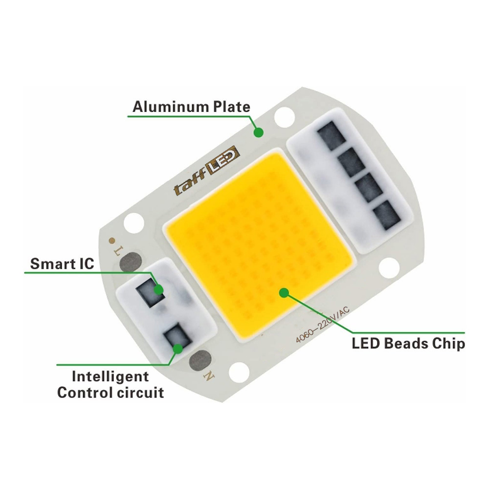 Gambar produk TaffLED Chip LED COB Spotlight Warm White 3000K 220V 50W - F6040