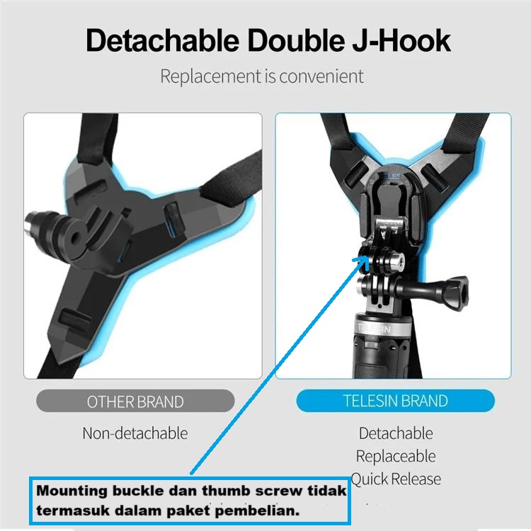 Gambar produk TELESIN Motorcycle Helmet Chin Mount for GoPro - GP-HBM-MT6
