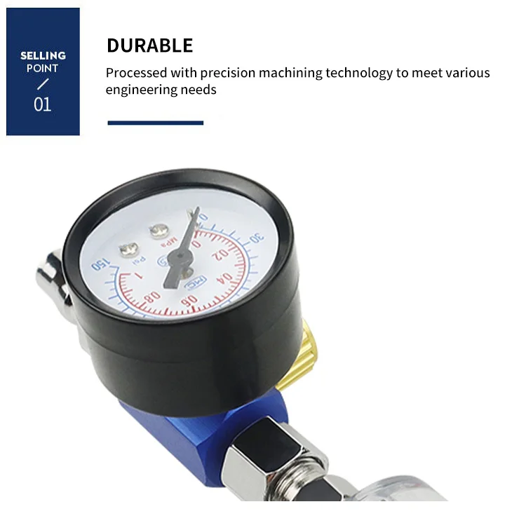 Gambar produk WENXING Spray Gun Air Regulator Gauge In-line Water Filter Adapter - W101