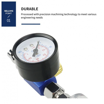 Gambar produk WENXING Spray Gun Air Regulator Gauge In-line Water Filter Adapter - W101