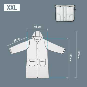 Gambar produk FJUN Jas Hujan Portable Raincoat Transparent Poncho with Hood XXL - FJ300