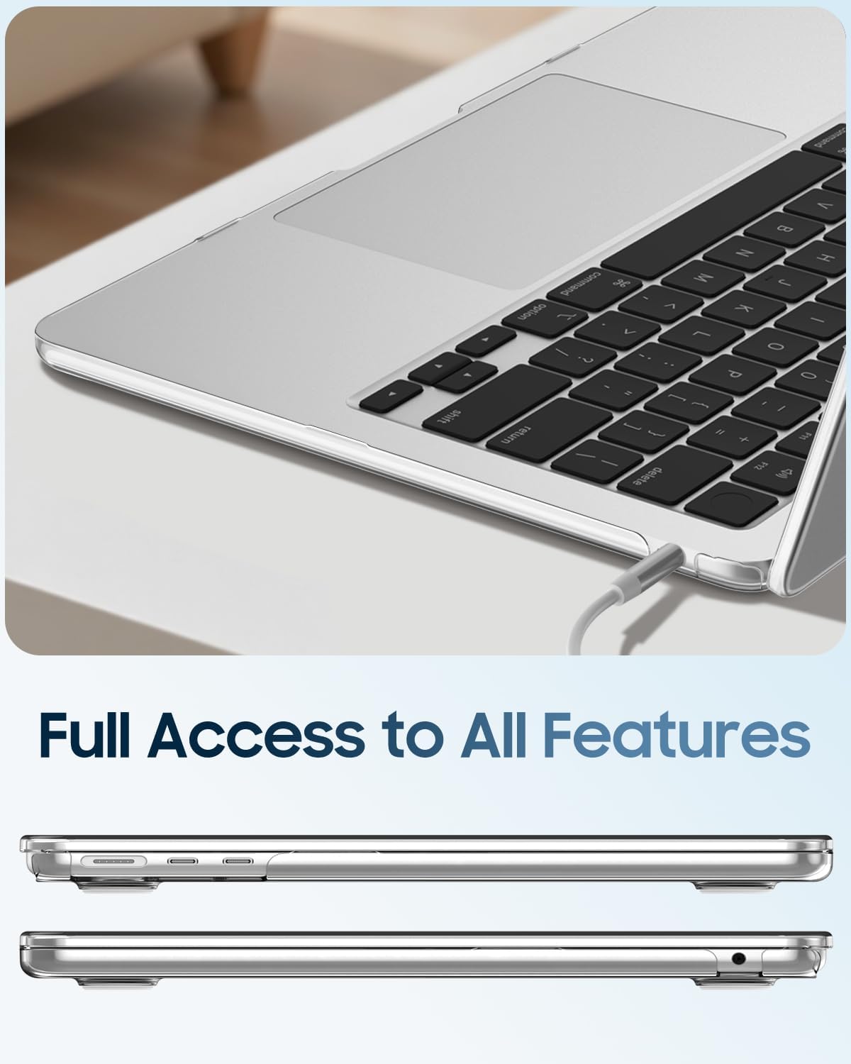 Gambar produk MTT Cover Case Macbook Full Protection Flat Luxury Crystal M2 M3 M4 Macbook Air 13 M2 - M-01