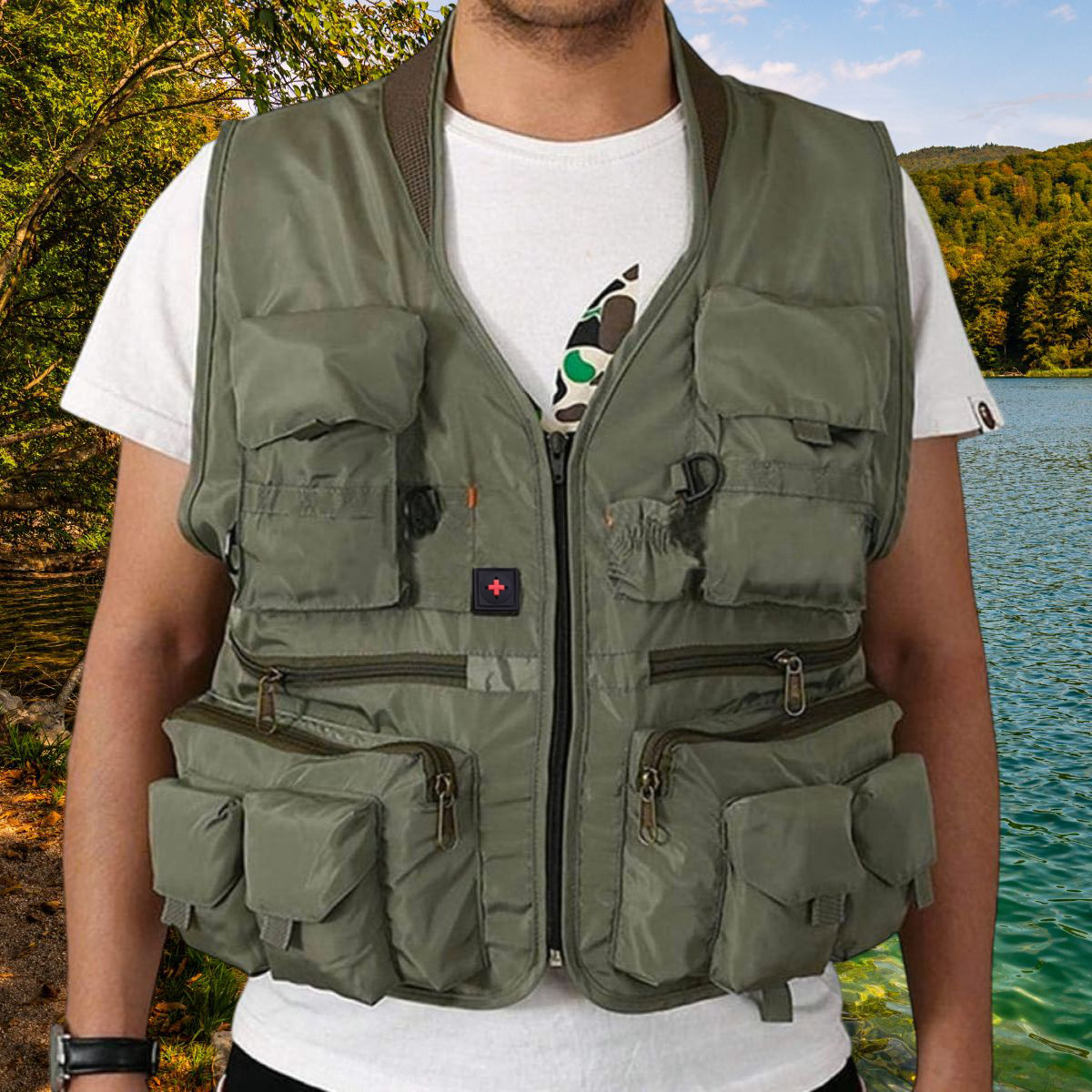 Gambar produk Deukio Rompi Pancing Fishing Vest Quick Dry Jacket XL - GDS09
