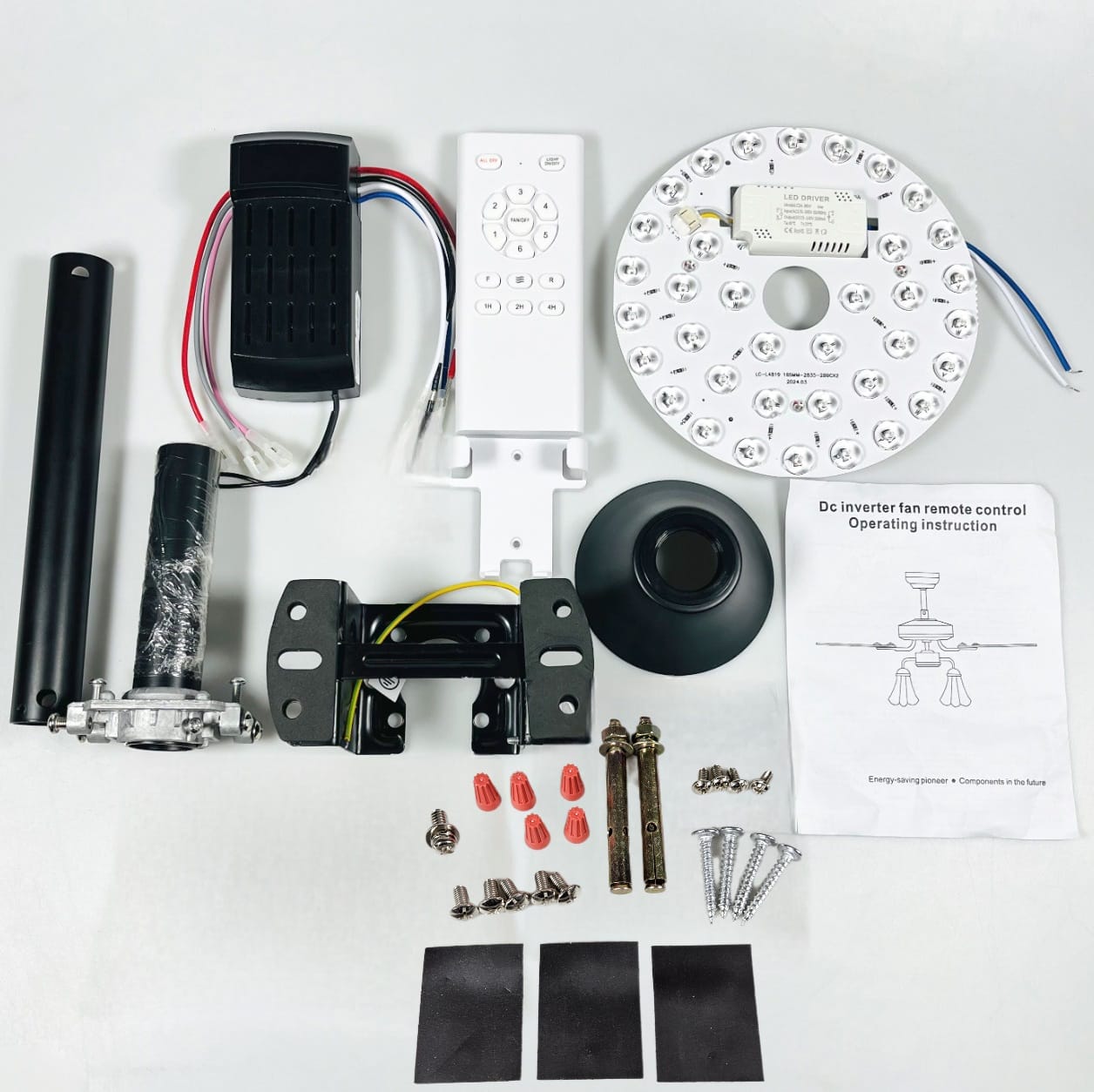 Gambar produk SOVE Kipas Angin Gantung Lampu LED Tri Color with Remote 54 Inch - DY-588