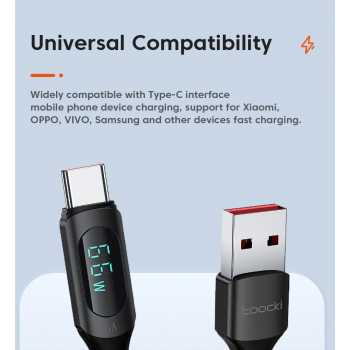 Gambar produk Toocki Kabel Charger Data USB A to USB Type-C Fast Charging 66W 6A 1M - TXCT-XY01/XYA01
