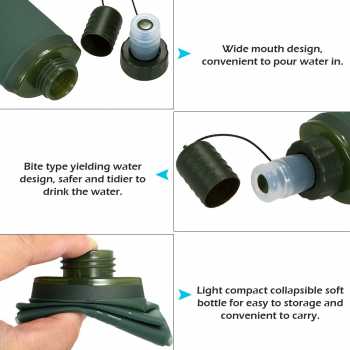 Gambar produk TaffSPORT Botol Minum Lipat Soft Flask Foldable Water Bottle 500ml - TF-50
