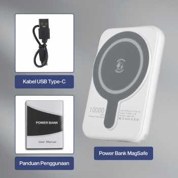 Gambar produk Tollcuudda Power Bank Wireless Magnetic MagSafe PD USB 20W 10000mAh - TC374