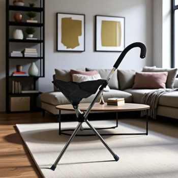 HEIBEI Tongkat Jalan Kursi Lipat 2in1 Foldable Cane Chair Portable - HB-320