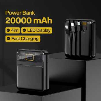 Yaika Power Bank 20000mAh Fast Charging 4in1 Cable Dual USB Port - BA-1699
