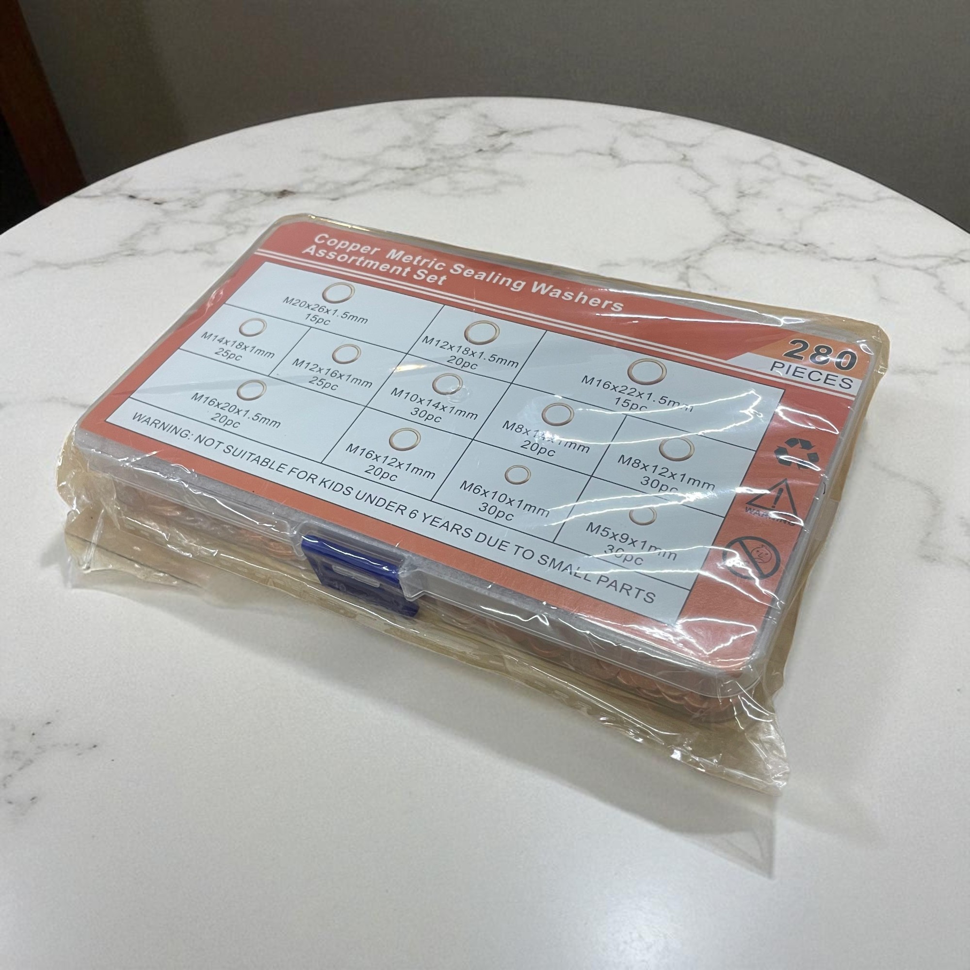 Gambar produk Lissony Ring Baut Gasket Bolt and Nut Flat Ring Tembaga M5-M20 280 PCS - L2280