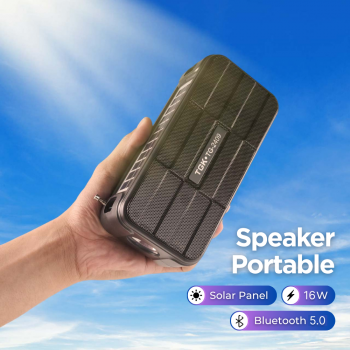 TGK Speaker Bluetooth Portable Solar Panel FM Radio with LED Light 16W - TG-2409