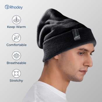 Gambar produk Rhodey Topi Kupluk Rajut Pria Wanita Poliester Beanie Hat Winter - EC002